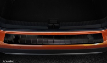захисна накладка заднього бампера з ребрами VOLKSWAGEN T-Cross чорна фото