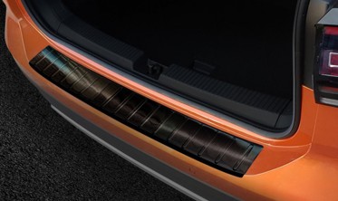 захисна накладка заднього бампера з ребрами VOLKSWAGEN T-Cross чорна фото