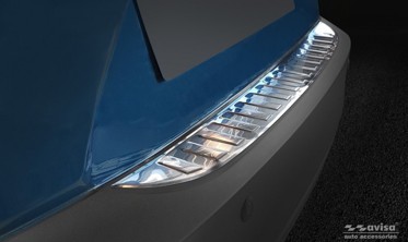 захисна накладка заднього бампера з ребрами MAZDA CX-3 (Stal) фото