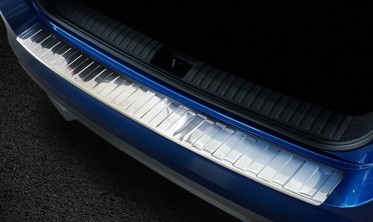 защитная накладка заднего бампера с ребрами Skoda Kamiq (Stal) фото