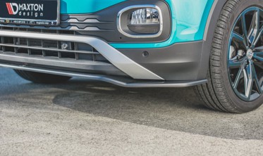 Тюнинговый диффузор на передний бампер Volkswagen T-Cross фото