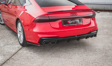 Боковые тюнинг накладки заднего бампера Audi S7 C8 фото