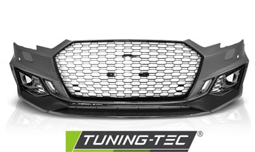бампер передній Audi A4 B9 у стилі RS4 з чорною глянсовою решіткою фото
