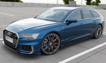Тюнинговый диффузор переднего бампера Audi A6 С8 S-line / S6 C8 вер.1 фото