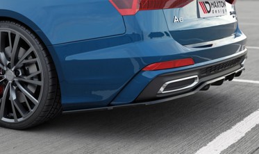 Задня накладка бампера з ребрами Audi A6 C8 S-line універсал фото
