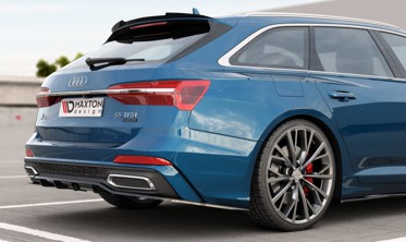 Задня накладка бампера з ребрами Audi A6 C8 S-line універсал фото