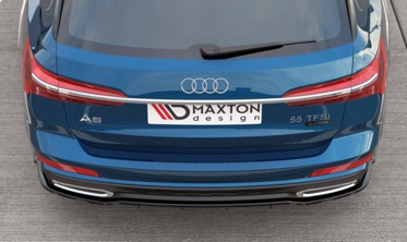 Задня накладка бампера з ребрами Audi A6 C8 S-line універсал фото