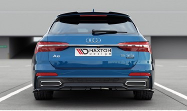 Задня накладка бампера з ребрами Audi A6 C8 S-line універсал фото