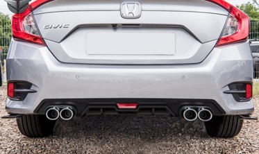 Тюнінговий дифузор заднього бампера Honda Civic 10 Sedan чорний фото