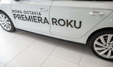 Тюнинговые накладки на пороги Skoda Octavia MK4 вер.2 фото