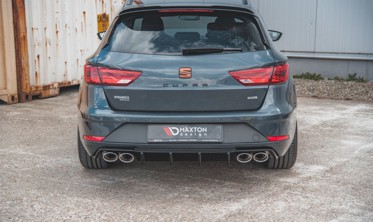 Дифузор заднього бампера з ребрами Seat Leon Cupra ST MK3 FL вер.3 (подвійні насадки) фото
