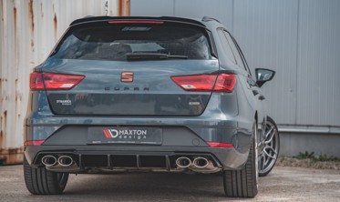 Дифузор заднього бампера з ребрами Seat Leon Cupra ST MK3 FL вер.3 (подвійні насадки) фото