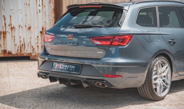 Накладка на задний бампер Seat Leon MK3 FL Cupra ST вер.2 (одинарные насадки) фото