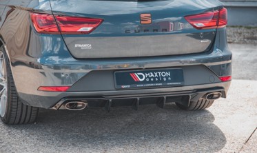 Накладка на задний бампер Seat Leon MK3 FL Cupra ST вер.2 (одинарные насадки) фото