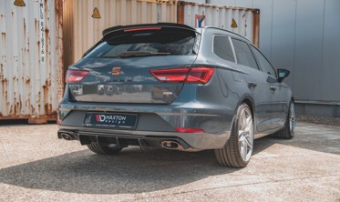 Накладка на задний бампер Seat Leon MK3 FL Cupra ST вер.2 (одинарные насадки) фото