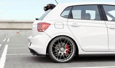 Диффузор заднего бампера VW Polo GTI MK6 с вертикальными ребрами фото