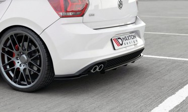Диффузор заднего бампера VW Polo GTI MK6 с вертикальными ребрами фото