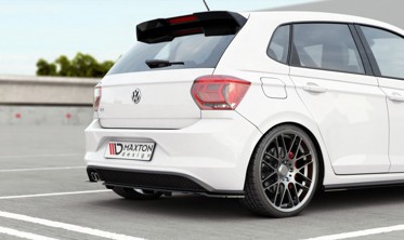 Диффузор заднего бампера VW Polo GTI MK6 с вертикальными ребрами фото
