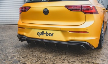 Диффузор на задний бампер с ребрами VW Golf 8  фото