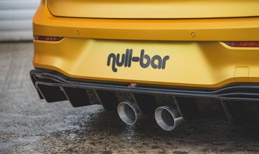 Тюнинг накладка на задний бампер VW Golf 8 в стиле R32 фото