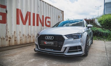 Дифузор переднього бампера Audi S3/A3 S-line 8V FL Sedan вер.3 фото