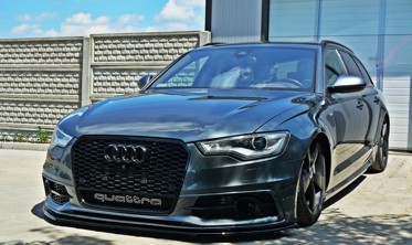 Диффузор переднего бампера Audi A6 C7 S-line вар.1 глянец фото