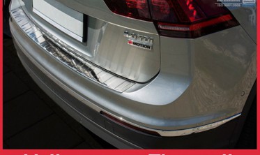 Накладка на задний бампер VW Tiguan II / Tiguan Allspace (полированная) фото