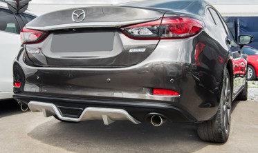 Дифузор заднього бампера Mazda 6 GJ седан, чорний/срібло фото