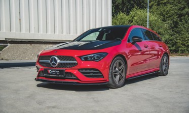 Передний диффузор на бампер Mercedes-benz CLA версия AMG-line C118 / X118 вер. 2 фото
