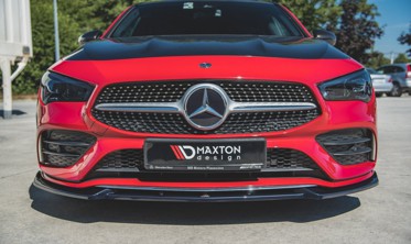 Передний диффузор на бампер Mercedes-benz CLA версия AMG-line C118 / X118 вер. 2 фото
