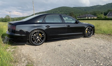 Тюнінгові накладки бічних порогів Audi A8 D4 long фото