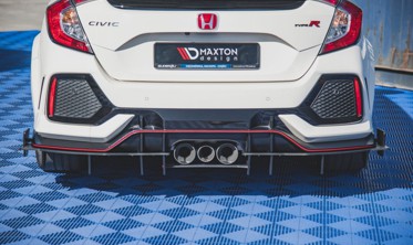 Диффузор заднего бампера Racing Honda Civic X Type R с ребрами фото