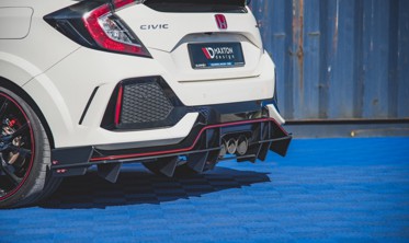 Диффузор заднего бампера Racing Honda Civic X Type R с ребрами фото