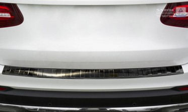 Захисна накладка на задній бампер Mercedes GLC (чорна матова) фото