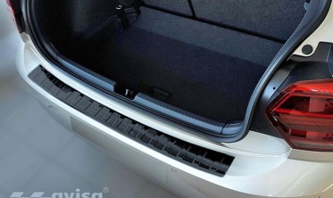 Захисна накладка на борт заднього бампера VW Polo MK6 чорна фото