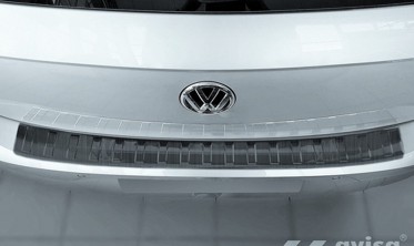 Захисна накладка на борт заднього бампера VW Polo MK6 чорна фото