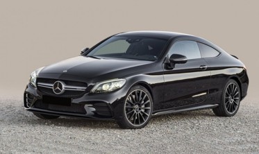 Захисна накладка на борт заднього бампера Mersedes W205 Coupe чорна фото