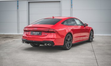 Накладка заднего бампера Audi A7 C8 S-Line с муляжами выхлопных труб фото