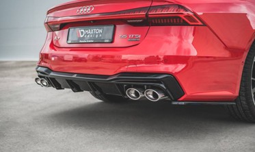 Накладка заднего бампера Audi A7 C8 S-Line с муляжами выхлопных труб фото