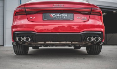Накладка заднего бампера Audi A7 C8 S-Line с муляжами выхлопных труб фото