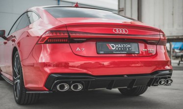 Накладка заднего бампера Audi A7 C8 S-Line с муляжами выхлопных труб фото