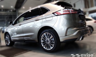 Защитная накладка на бортик заднего бампера Ford Edge II черная фото