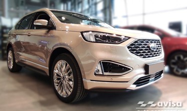 Защитная накладка на бортик заднего бампера Ford Edge II черная фото