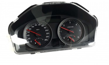 Шкали-замінники з миль на км Volvo C30, S40, V50, C70 карбон фото