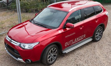 Рейлинги Mitsubishi Outlander III серебряные фото