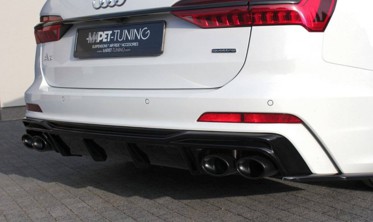 Накладка заднего бампера Audi A6 S-Line / S6 C8 / C8 рест. с муляжами выхлопных труб фото