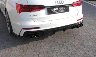 Накладка заднего бампера Audi A6 S-Line / S6 C8 / C8 рест. с муляжами выхлопных труб фото