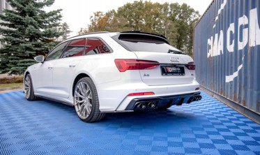 Накладка заднего бампера Audi A6 S-Line / S6 C8 / C8 рест. с муляжами выхлопных труб фото