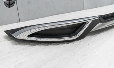 Дифузор заднього бампера Mazda 3 (2013-2018) седан, чорний/срібло фото