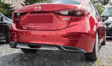 Дифузор заднього бампера Mazda 3 (2013-2018) седан, чорний/срібло фото